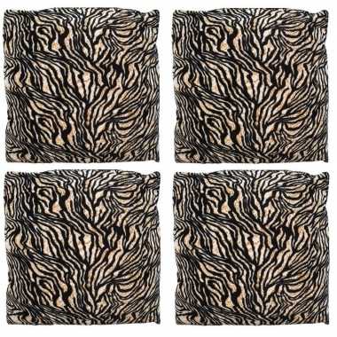 4x sierkussentjes met tijger print 45 cm
