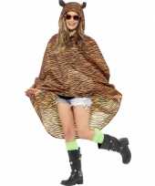 Party poncho met tijgerprint