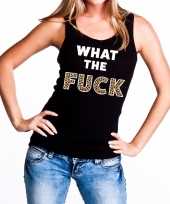 What the fuck tijger print fun tanktop mouwloos shirt zwart voor dames